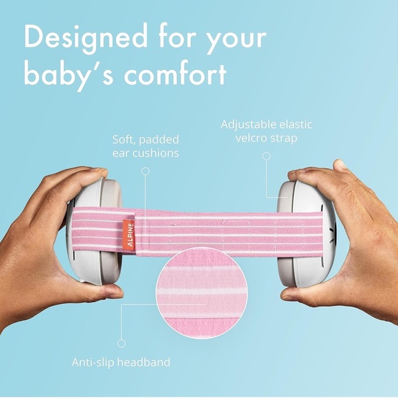 Noise Reduction Earmuffs for Babies and Toddlers Up to 36 Months - White/Pink - Picture 3 of 10